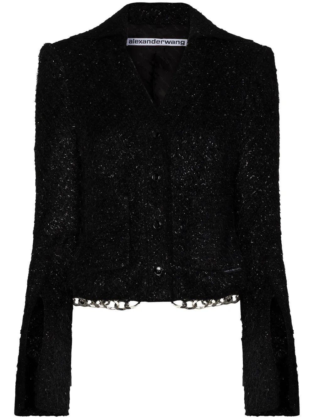 Alexander Wang Chain Hem Jacket In Black
