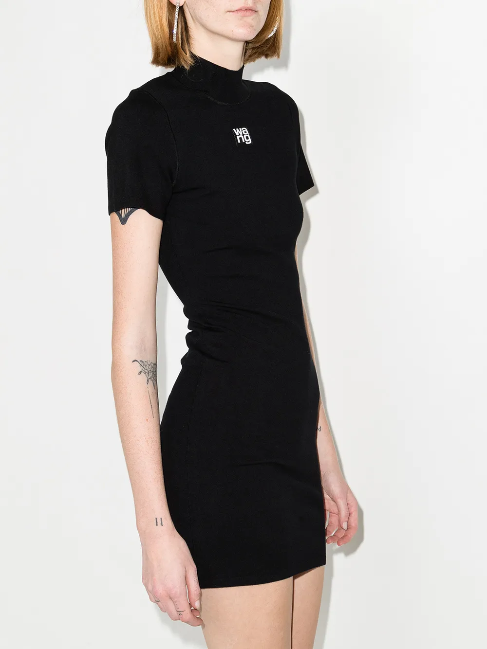 Image 2 of Alexander Wang logo-print fitted mini dress