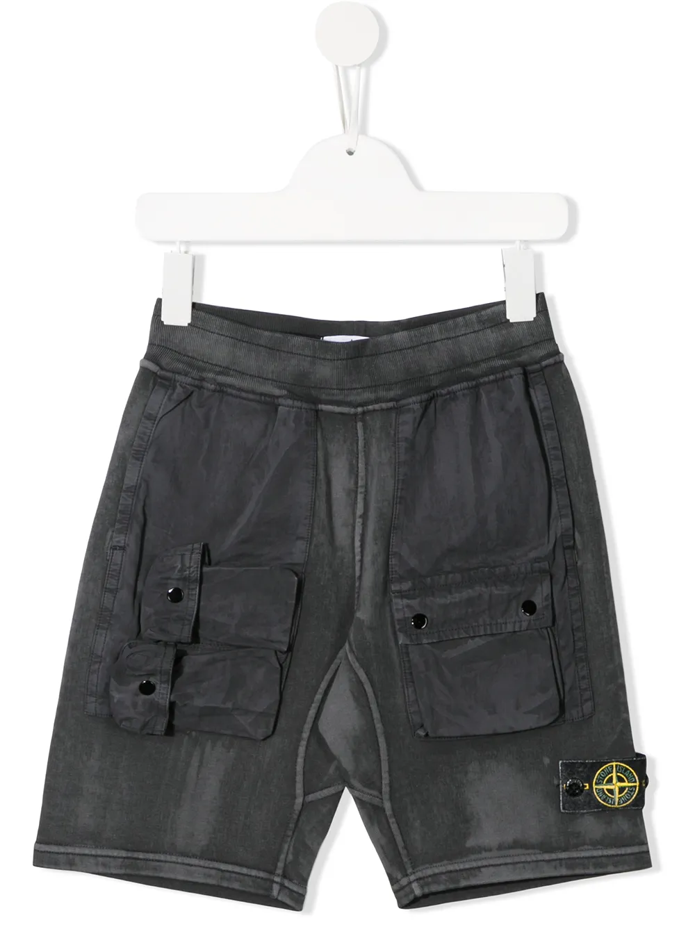 Stone Island Kids' Cotton Track Shorts In Blue