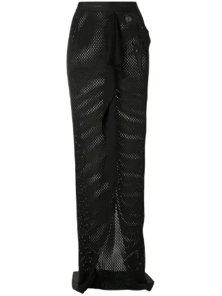 black mesh maxi skirt