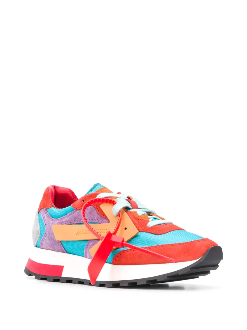 OFF-WHITE COLOUR-BLOCK LACE-UP SNEAKERS