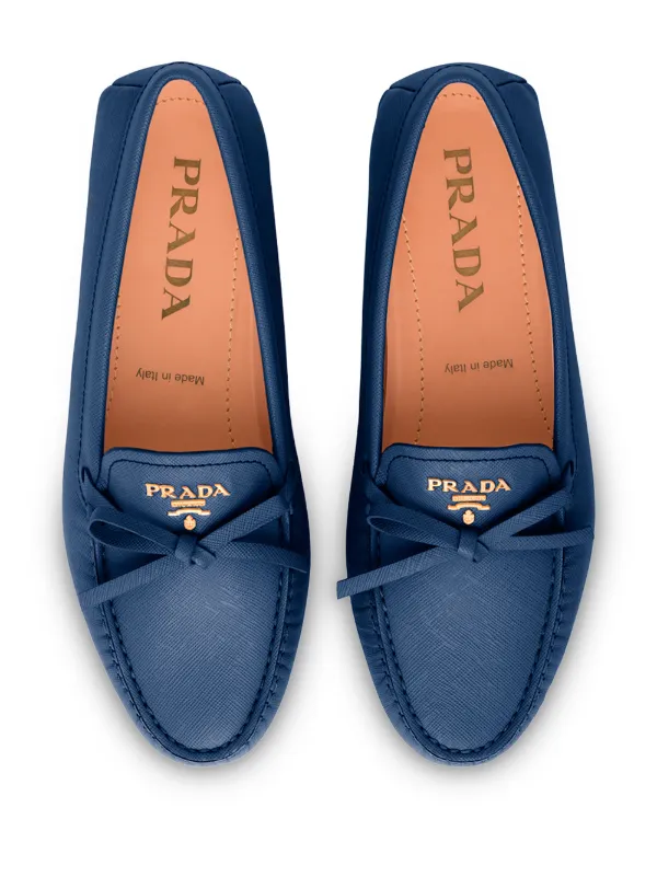 Prada Bow Detail Loafers - Farfetch