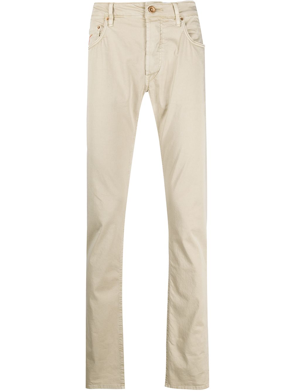 Shop Hand Picked Ravello Mid-rise Straight Jeans In Neutrals