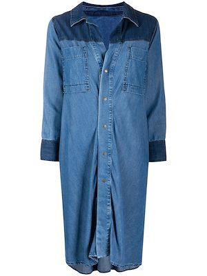 diesel denim shirt dress with skirt overlay