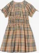 Burberry Kids فستان بكاروهات كلاسيكية وكشكشة