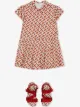 الصورة 2 من Burberry Kids فستان مربوط بطبعة مونوغرام