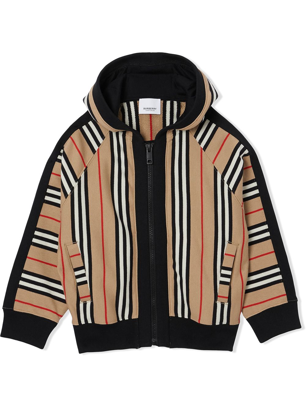 фото Burberry kids куртка в полоску icon stripe с капюшоном