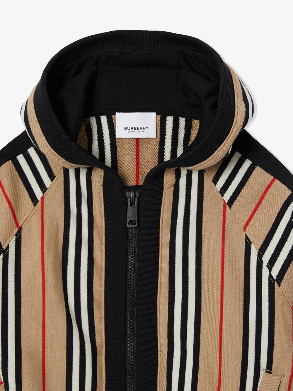 фото Burberry kids куртка в полоску icon stripe с капюшоном