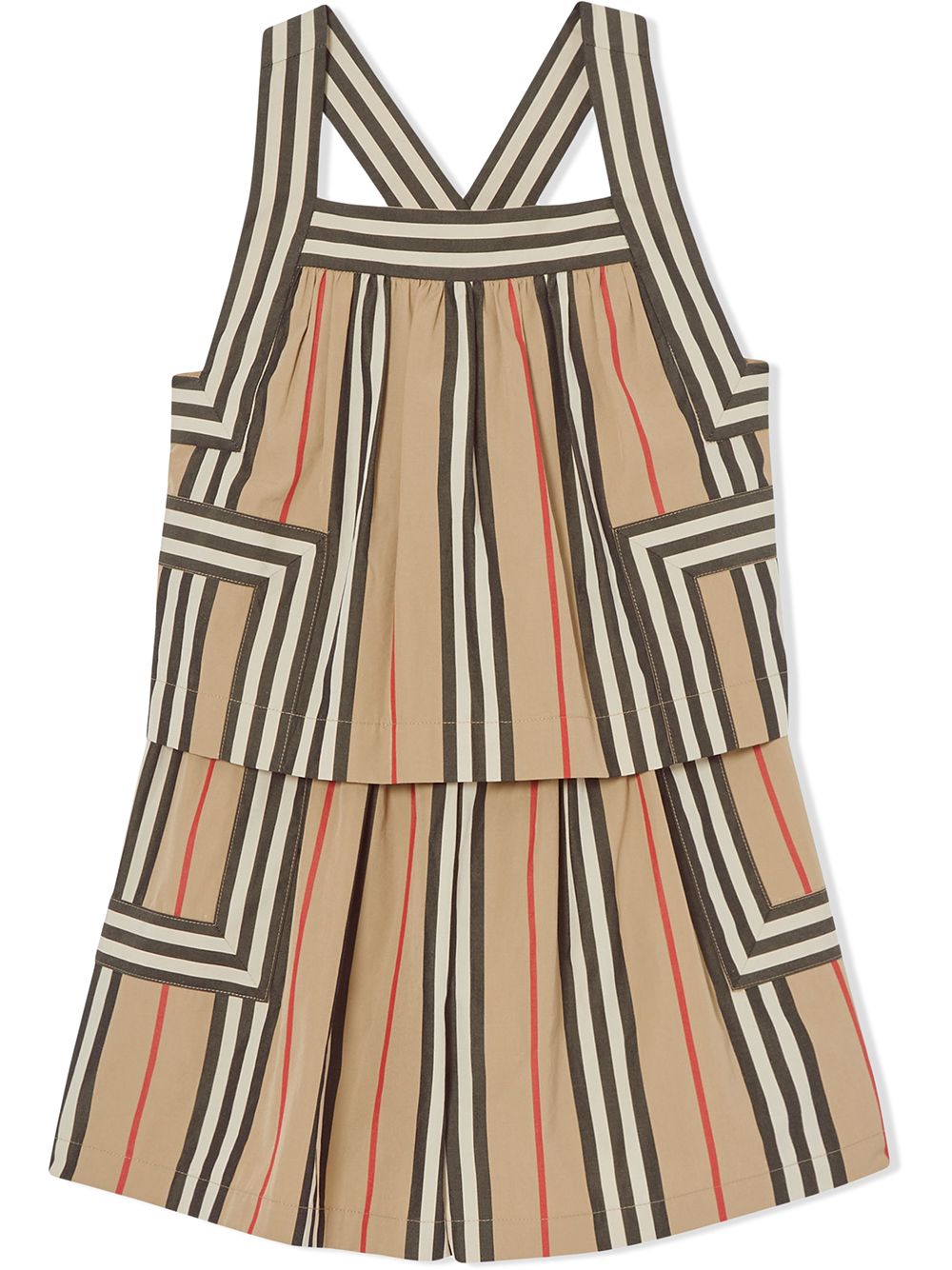 фото Burberry kids поплиновый комбинезон в полоску icon stripe