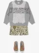 الصورة 2 من Burberry Kids شورت مُفصل بطبعة نباتات