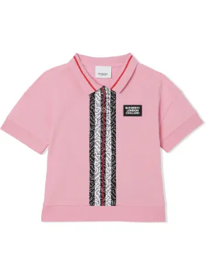 Burberry Kids قميص بولو بخطوط مونوغرام