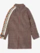 Burberry Kids فستان كاروهات مزين بشعار
