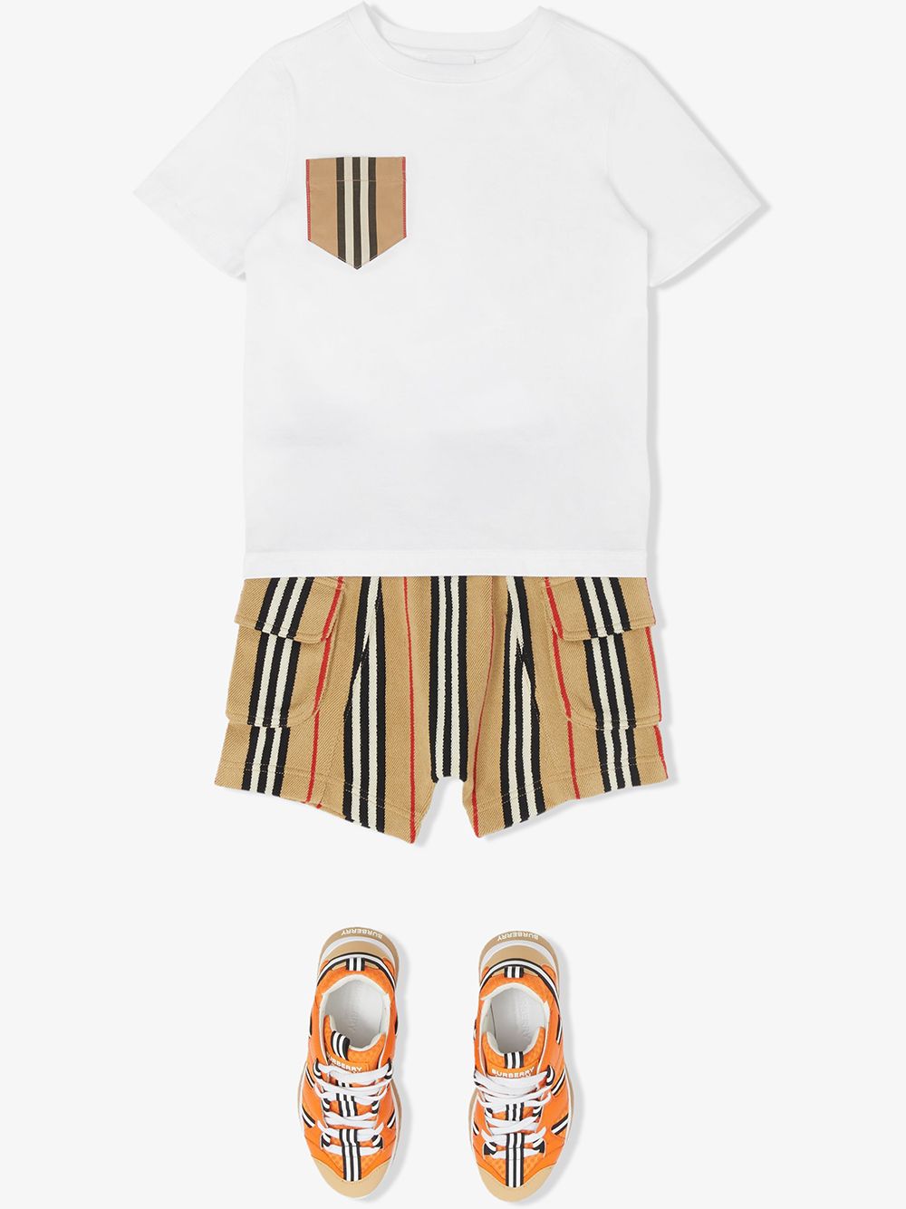 фото Burberry kids футболка с карманом в полоску icon stripe