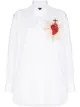 Image 1 of Simone Rocha heart-embroidered oversized shirt
