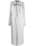 Ann Demeulemeester tied neckline silk dress - Blue