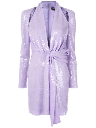 tom ford pink sequin dress TOM FORD Cowl-Neck Cross-Back Side-Slit Sequin Gown