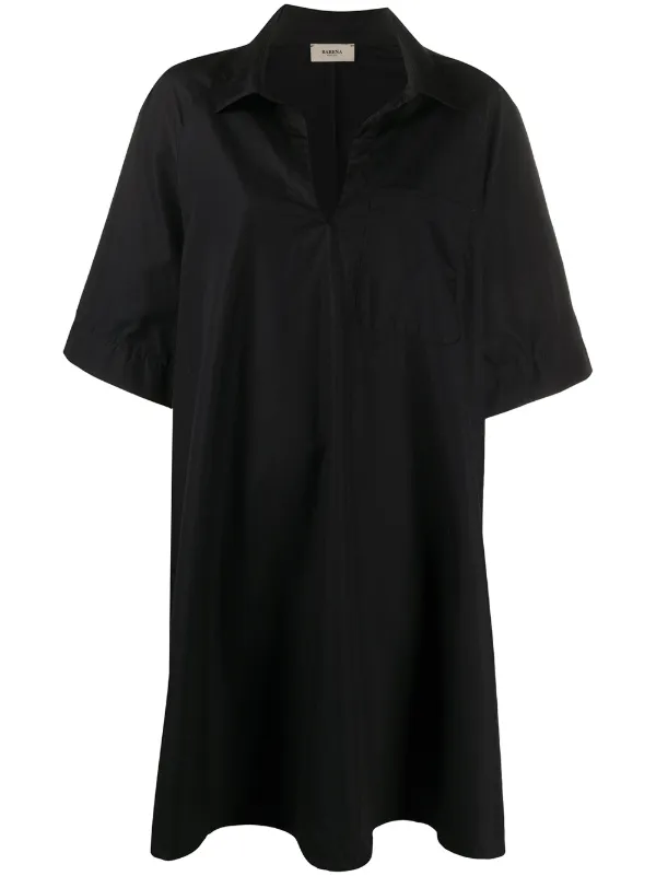 black oversized shirt dress