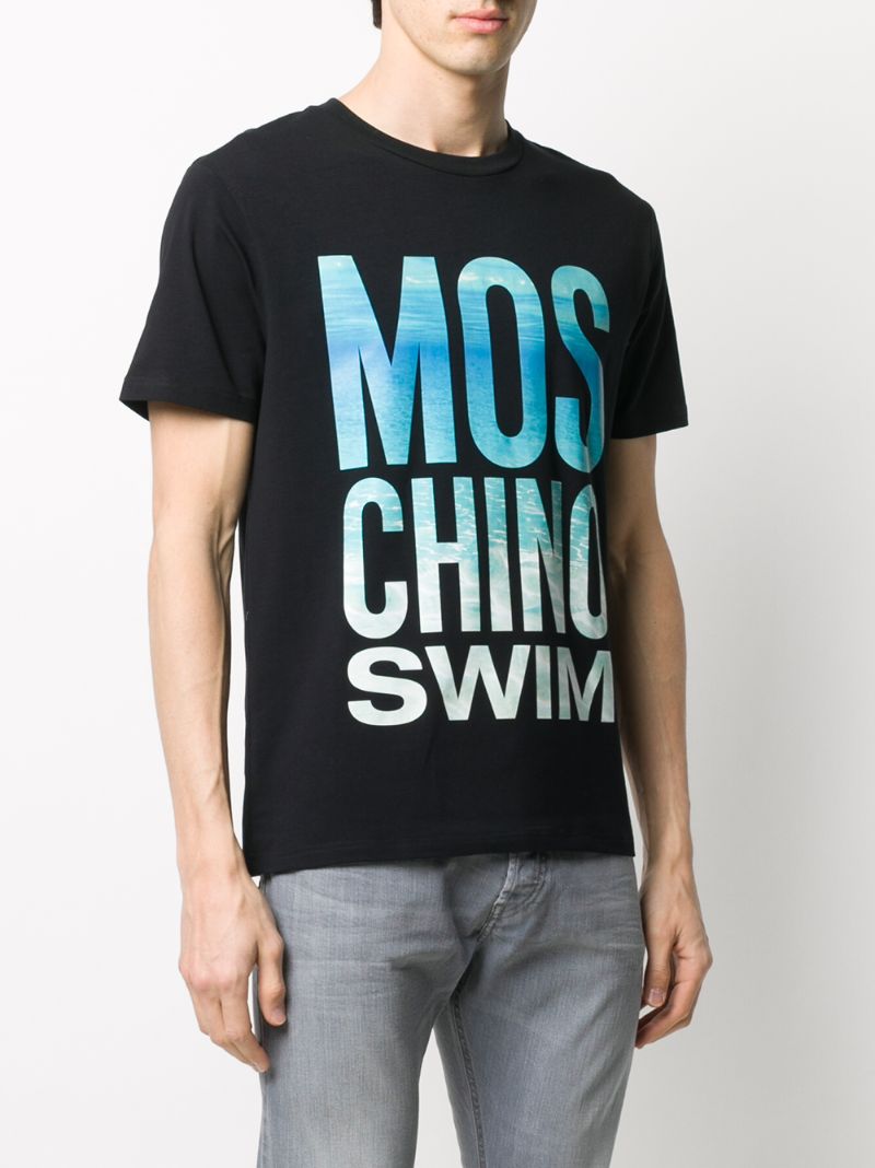 Shop Moschino Logo Print T-shirt In Black