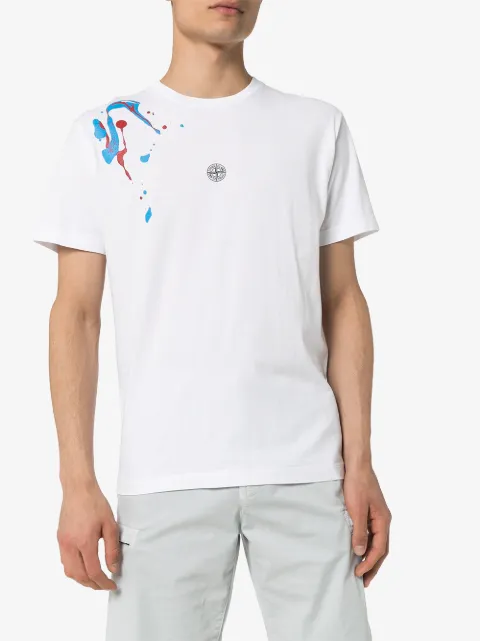 stone island paint splatter t shirt