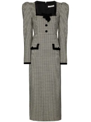 Alessandra Rich Gingham Wool Puff 