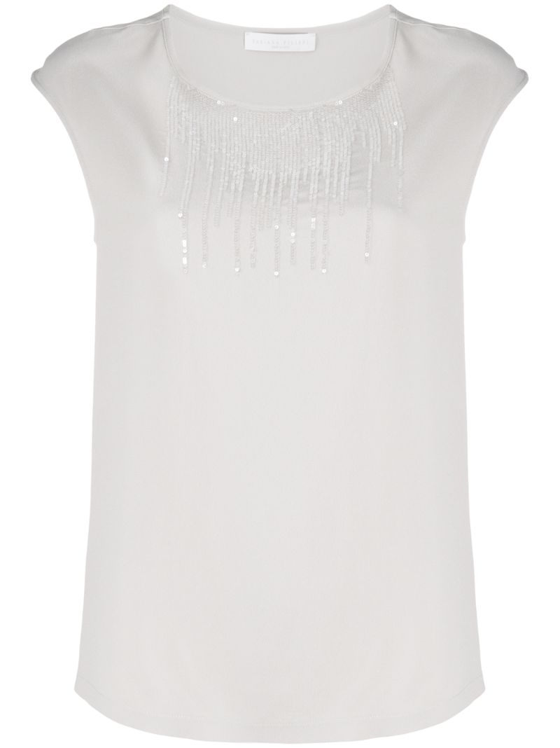 FABIANA FILIPPI SEQUIN DETAIL SHORT SLEEVE TOP