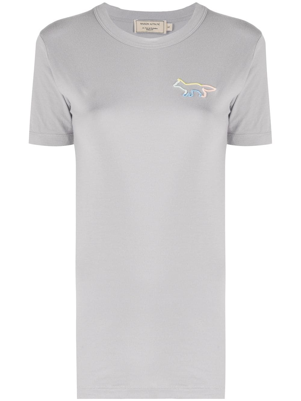 Maison Kitsuné Embroidered Logo Slim Fit T-shirt In Grey