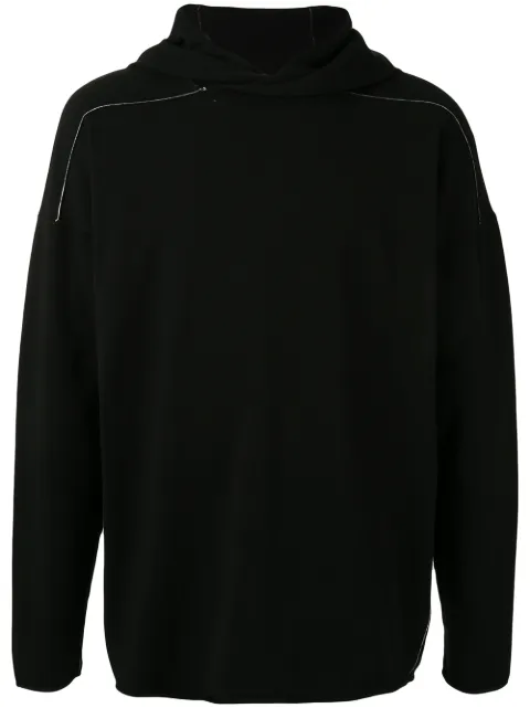 Isabel Benenato contrast stitched hoodie