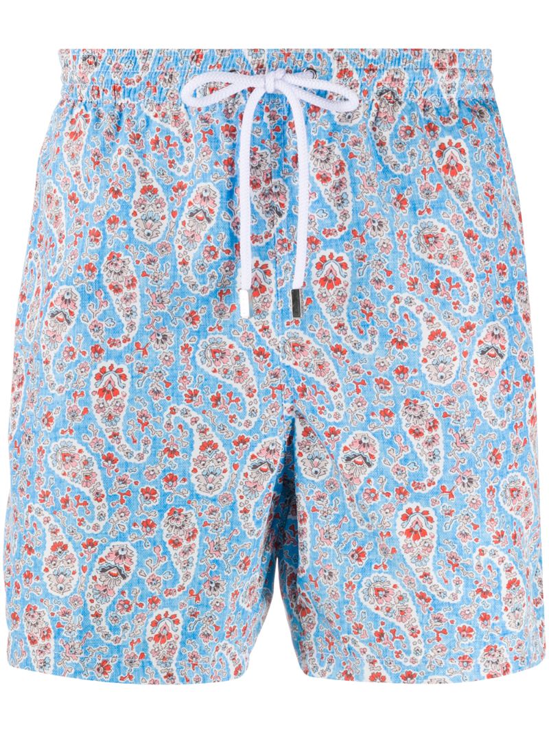 Barba Paisley-print Swimming Shorts In Blue