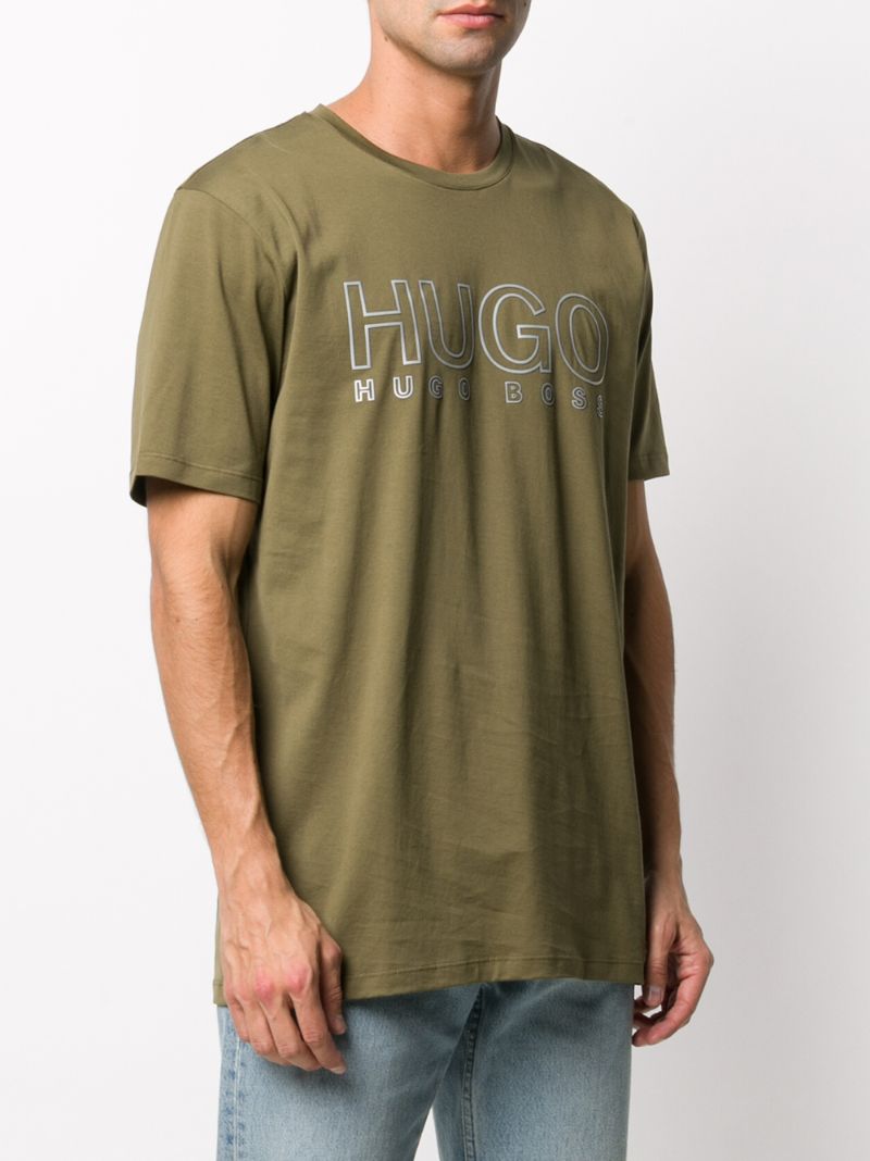 Shop Hugo Boss Logo Print T-shirt In Green