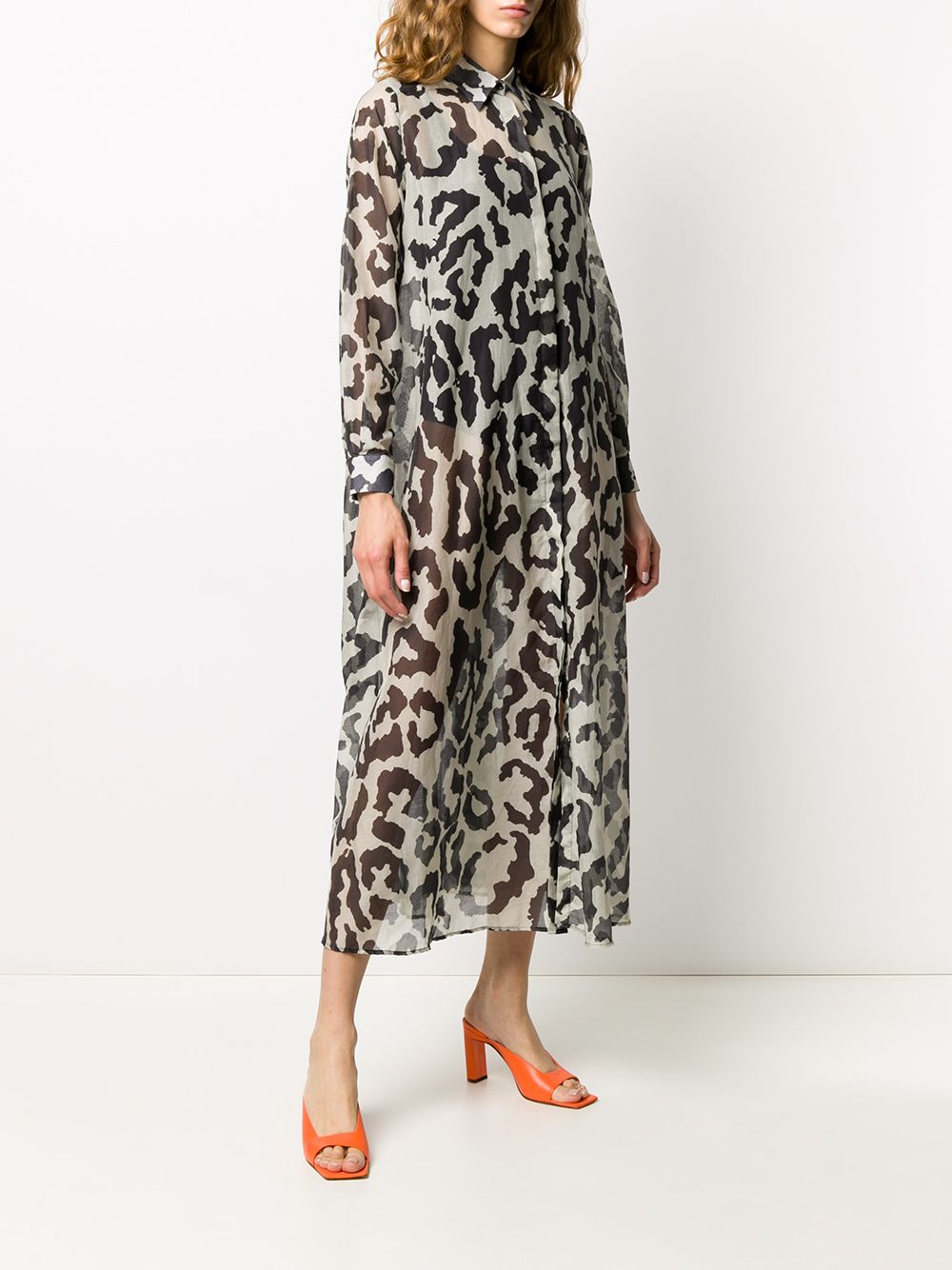 фото Christian pellizzari leopard print shirt dress