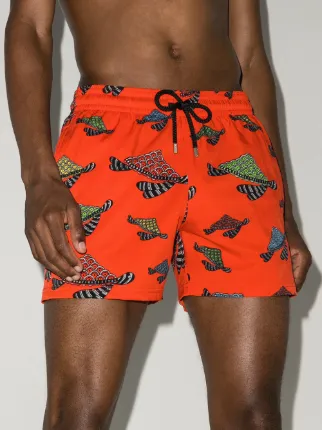 Moorise turtle-print swim shorts展示图