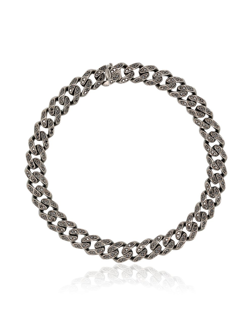 18kt black gold diamond-accents chain bracelet