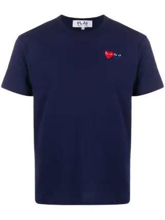 Comme Des Garçons Play Heart Patch Short Sleeve T-shirt | Blue