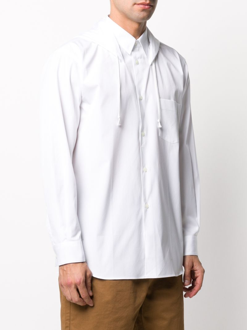 Shop Comme Des Garçons Shirt Drawstring Hood Shirt In White