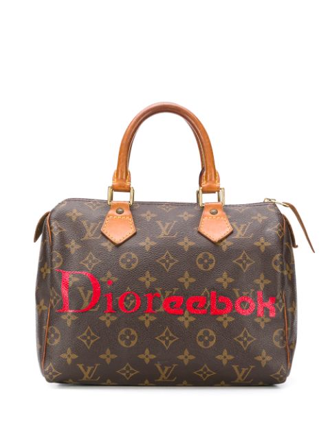 Shop brown Louis Vuitton pre-owned customised Speedy bag with Express Delivery - Farfetch