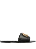 Valentino Garavani VLogo Signature leather slides - Black