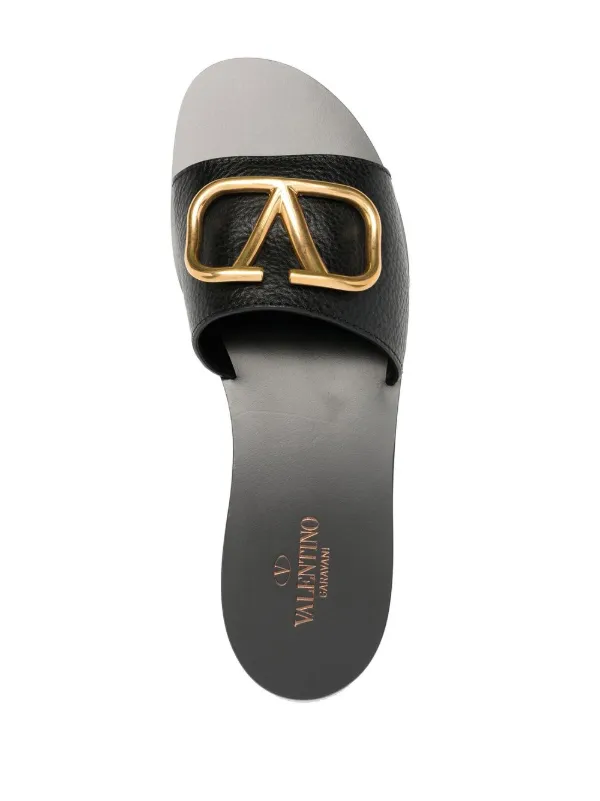 Valentino Garavani VLogo Signature Leather Slides Farfetch