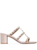 Valentino Garavani Rockstud 60mm leather mule sandals - Neutrals