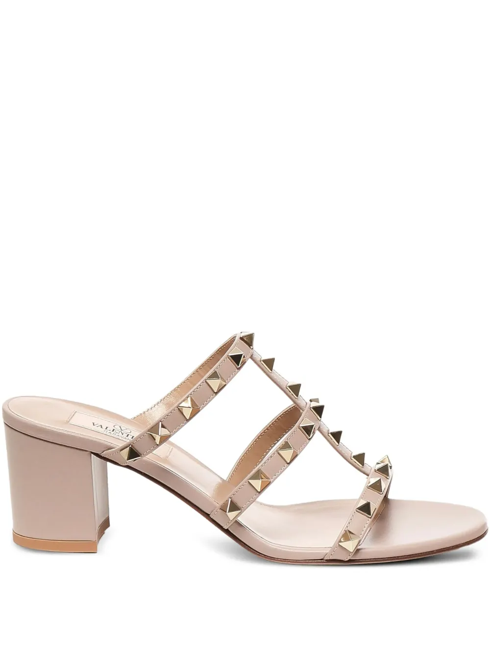 Valentino+Garavani+sandales+Rockstud+60+mm+-+Tons+neutres