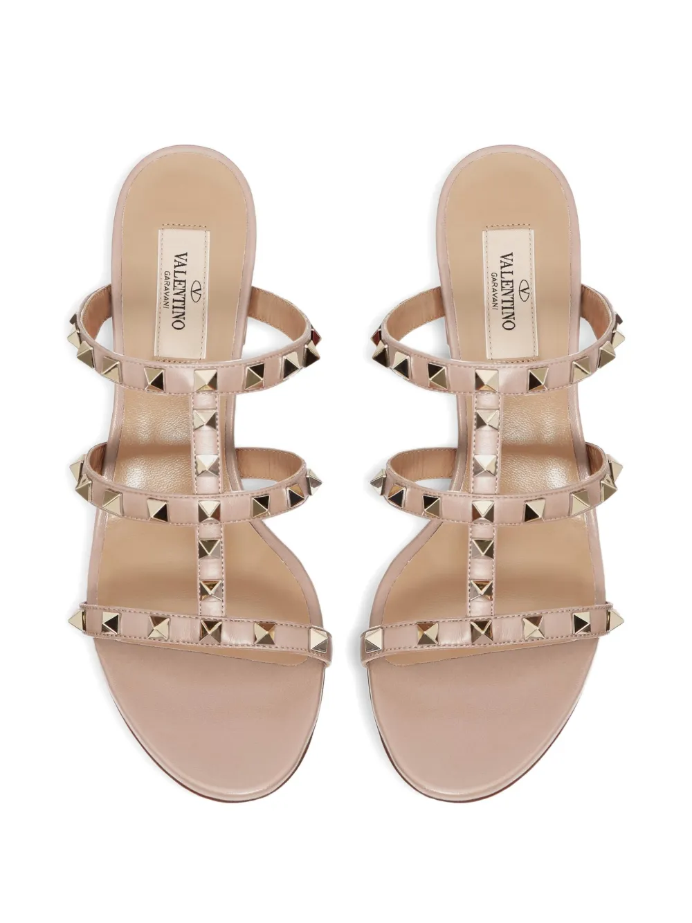 Valentino Garavani Rockstud 60 mm sandalen Beige