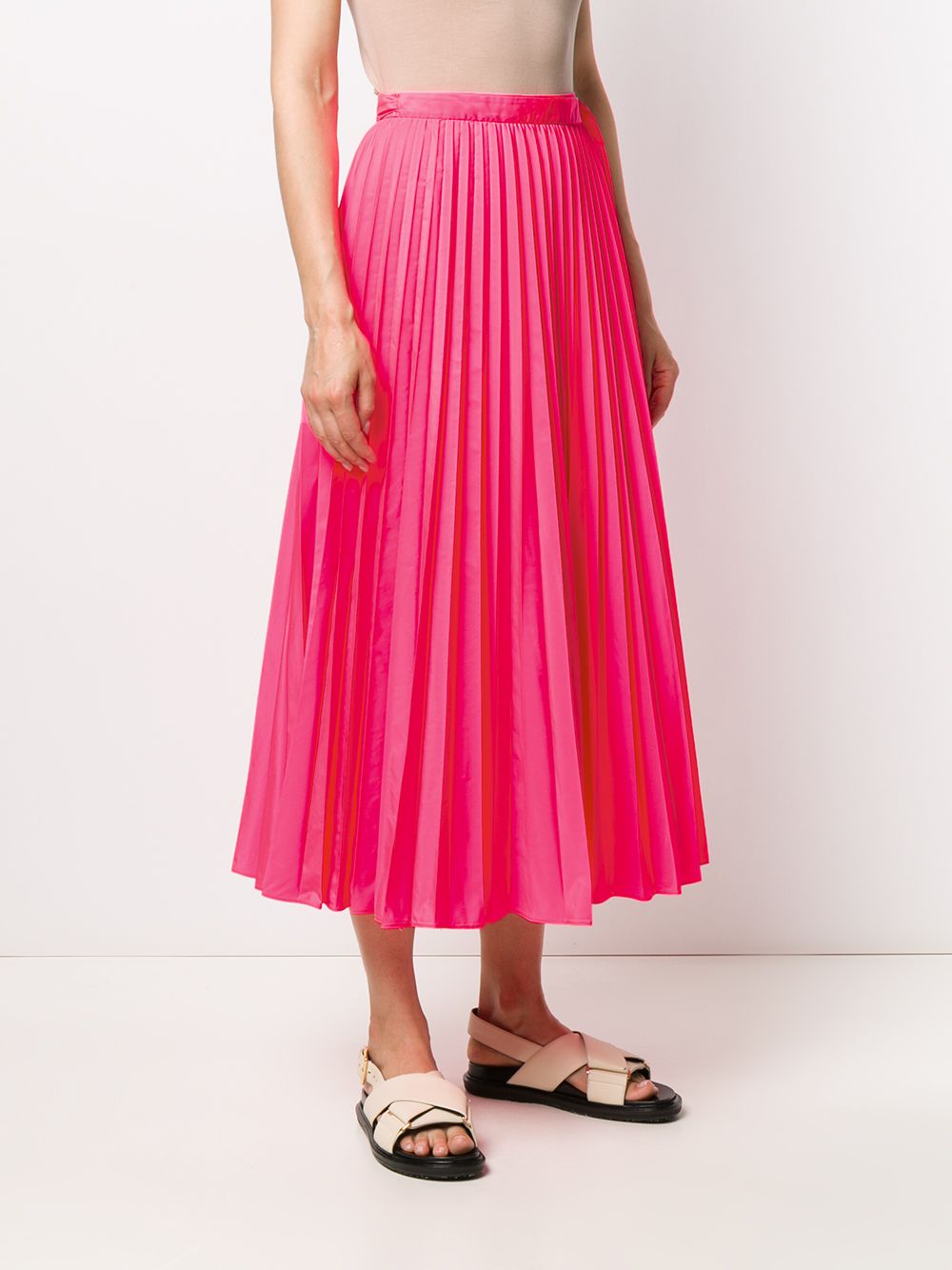 Shop Valentino tied-waist pleated skirt with Express Delivery - FARFETCH