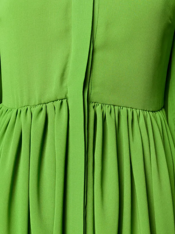 open lace back dress Knife Pleat Dress - Round Neck