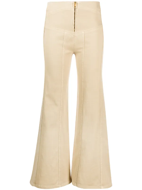 flared pants beige