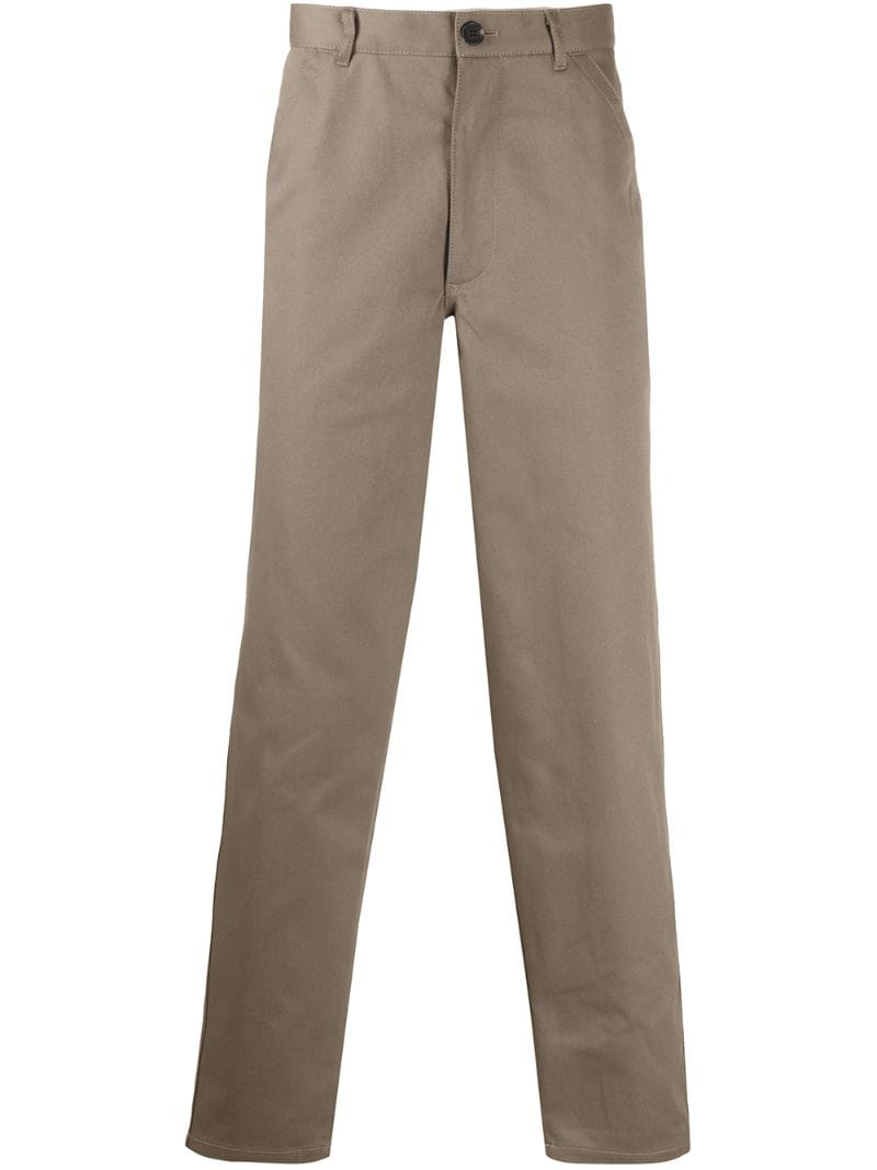 Comme Des Garçons Shirt Straight Leg Chinos In Neutrals