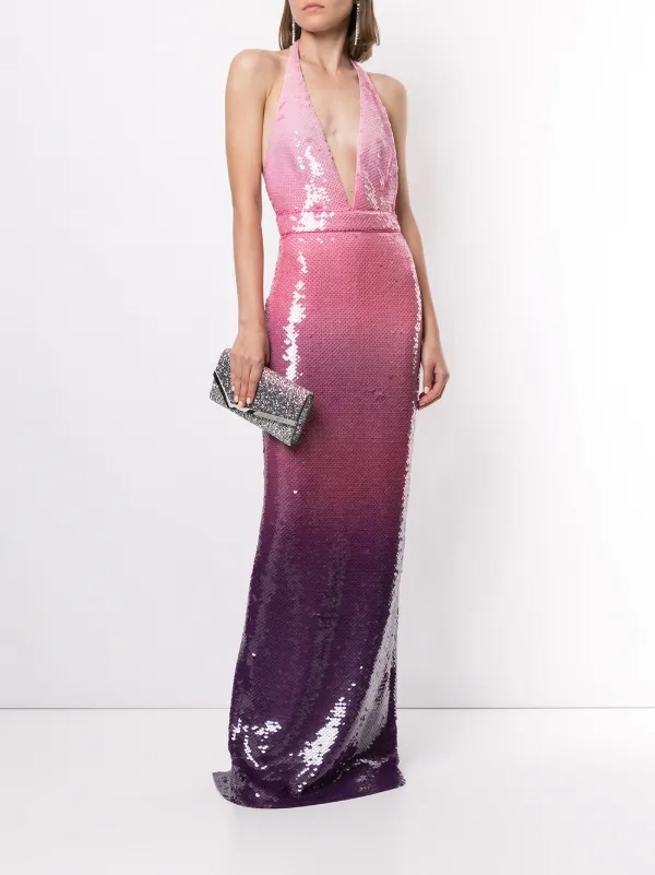 pink sequin gown