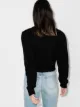 Alessandra Rich floral embroidered cropped wool sweater