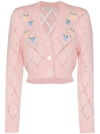 embroidered cropped cardigan