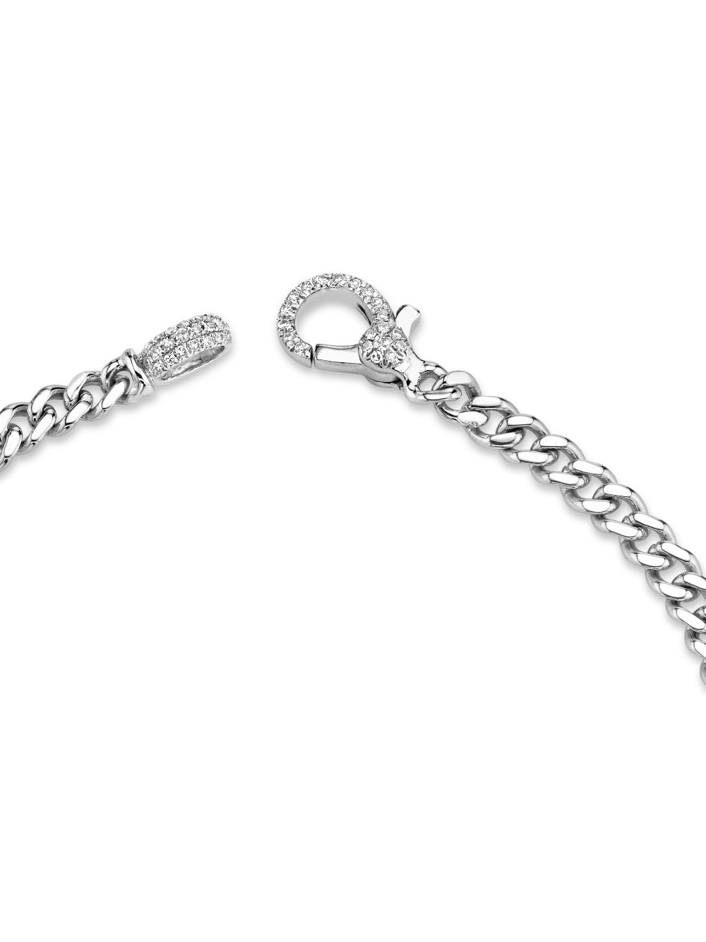 SHAY 18K white gold flat-link diamond bracelet - Silver