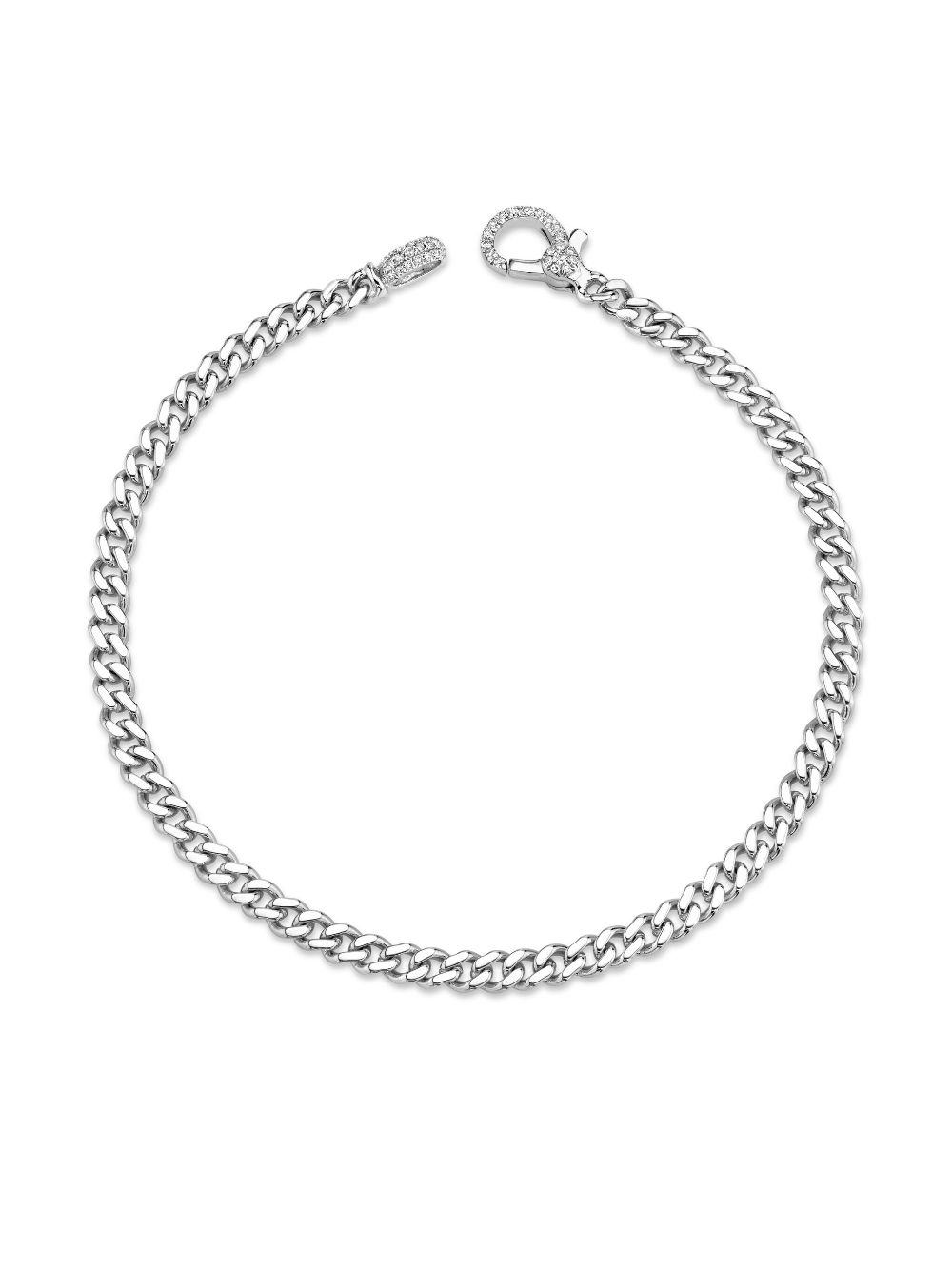 SHAY 18K white gold flat-link diamond bracelet - Silver