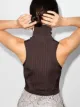 Mugler ribbed knit turtleneck top